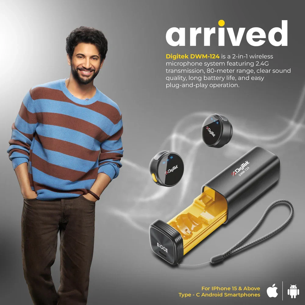 DigiTek Wireless Microphone Type C With 2 Mic (DWM-124) view 3